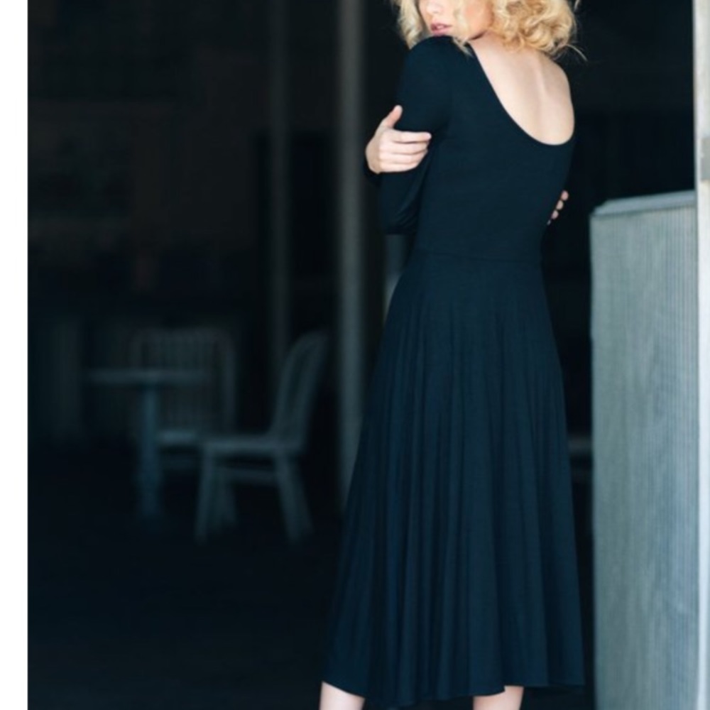 NWT American made, knit black midi dress Was $148